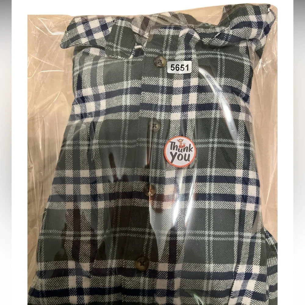 Carter’s Toddler Boy‎ 2pc Plaid Button Shirt & Navy Pants Outfit 18M
